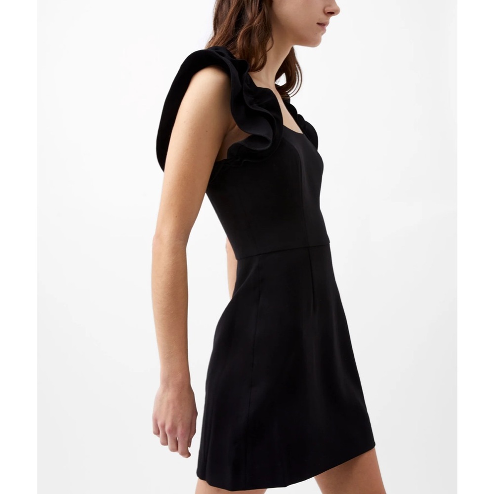 French Connection Whisper Sleeveless Ruffle Shoulder Mini Dress NWT - Picture 4 of 10